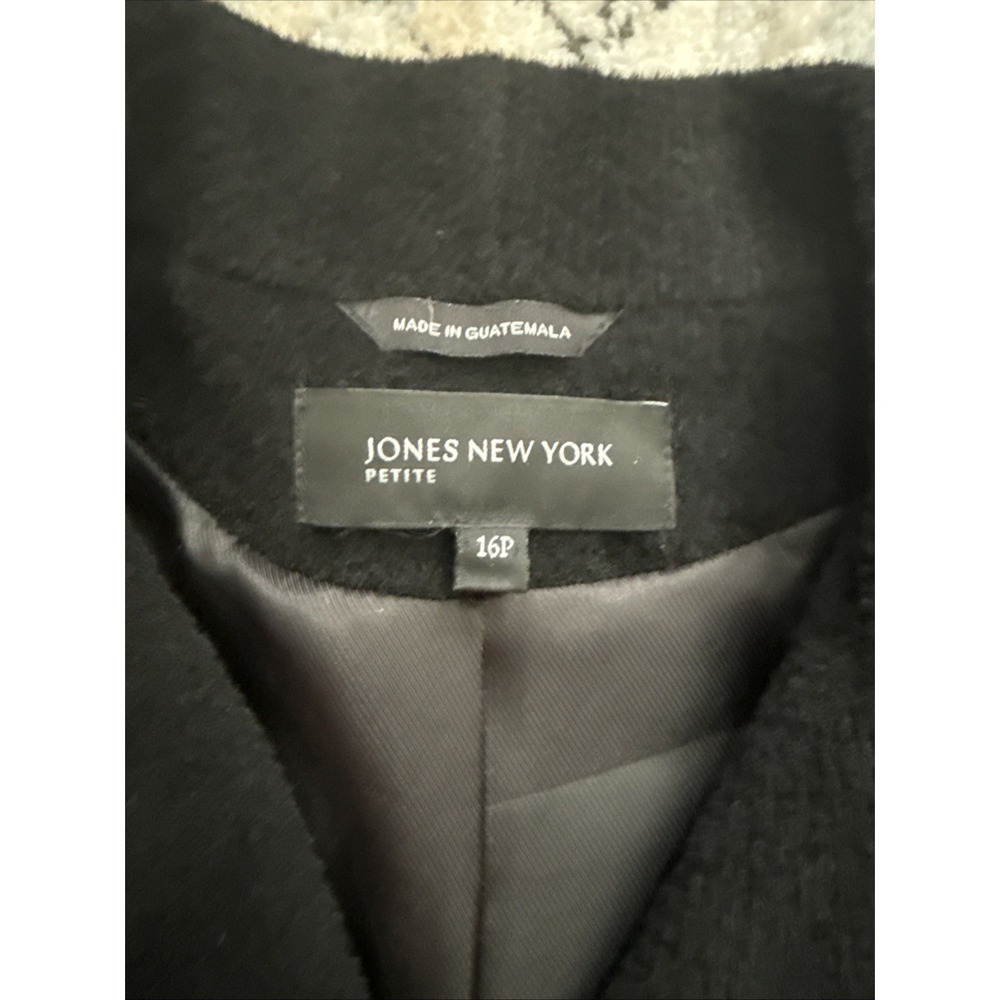 NWT Jones New York Black Alpaca Wool Full Length Coat sz 16P - Picture 4 of 9